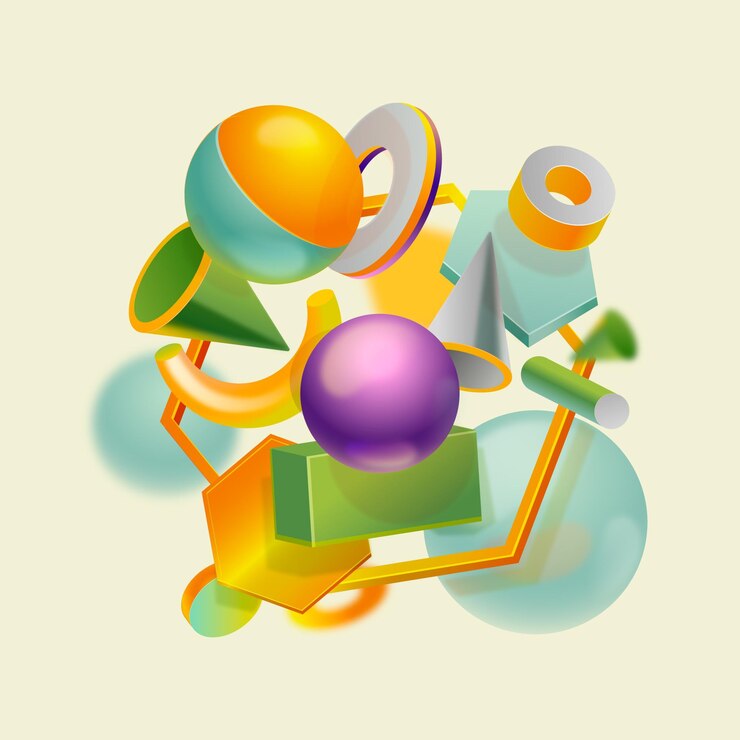 Vettore gratuito realistiche forme 3d che galleggiano sullo sfondo