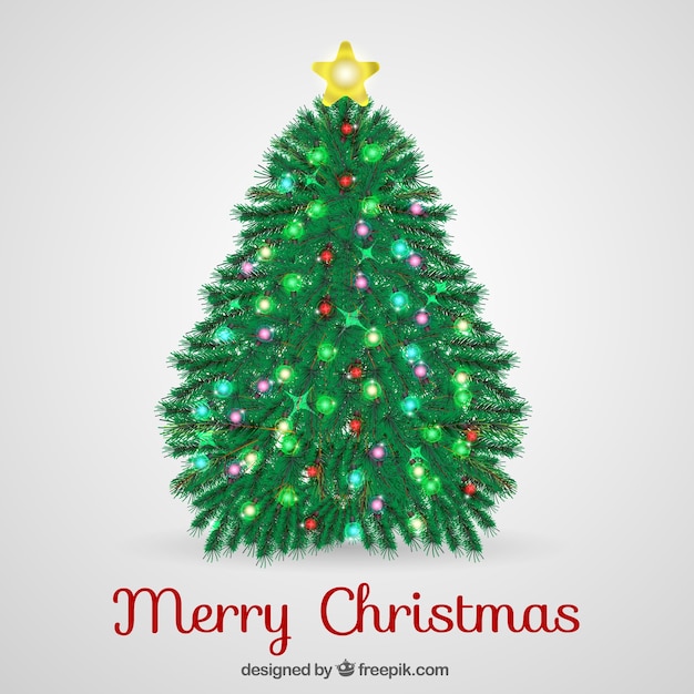 Realistico albero di natale sfondo