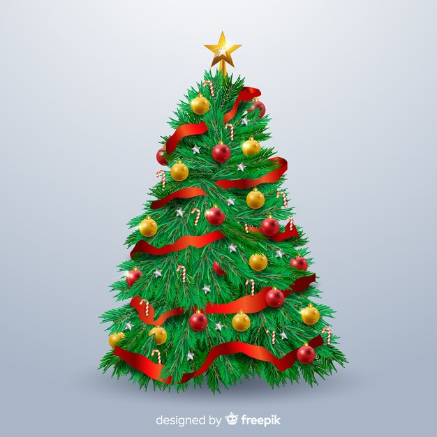 Realistico albero di natale sfondo