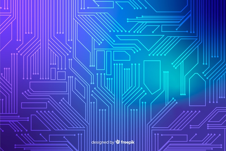 Vettore gratuito realistico circuito blu backgrond