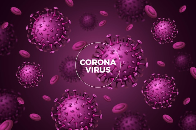 Realistico concetto di sfondo coronavirus
