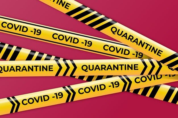 Realistico concetto di strisce di quarantena