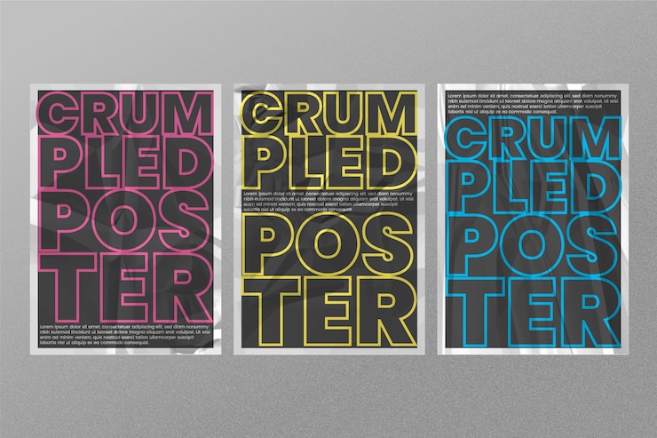 Vettore gratuito realistico effetto poster stropicciato