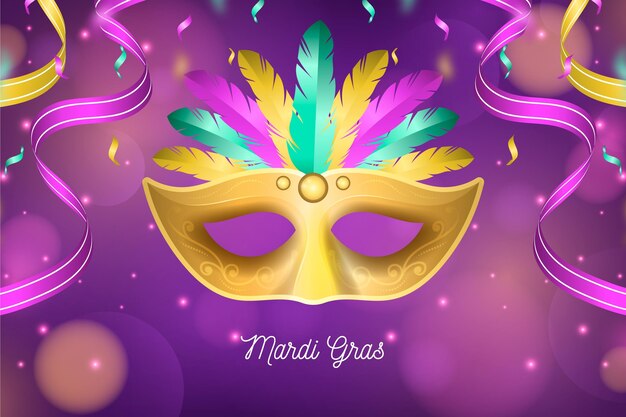 Realistico mardi gras concept