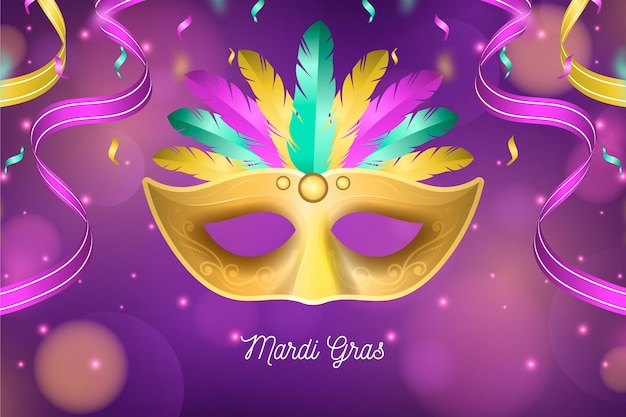 Realistico mardi gras concept