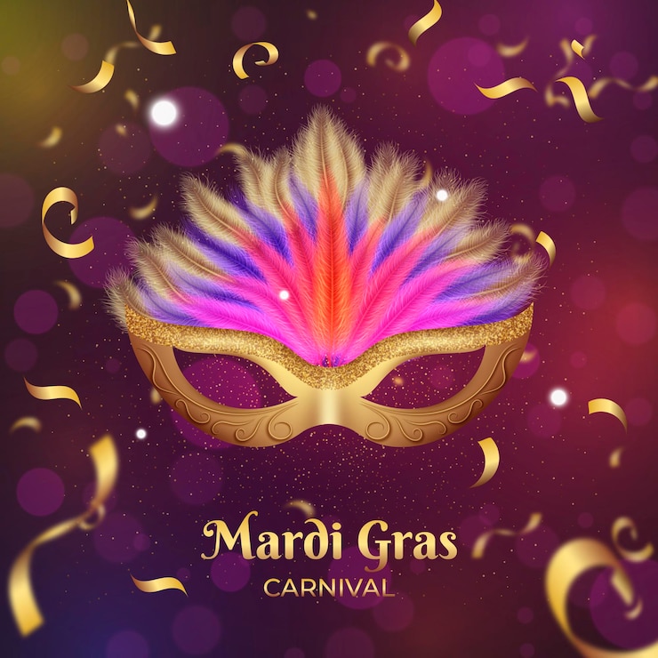 Vettore gratuito realistico mardi gras concept