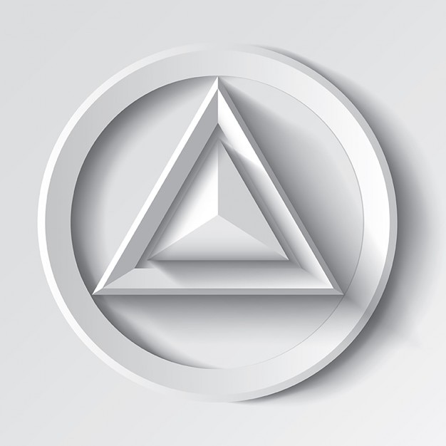 Vettore gratuito realistico triangolo geometrico bianco