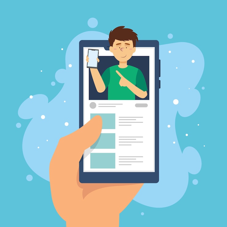 Vettore gratuito recensione di blogger online