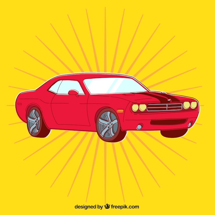 Vettore gratuito red car d&#39;epoca