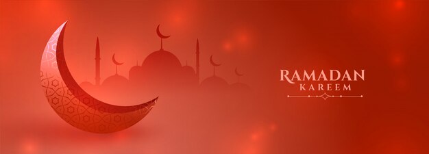 Red Ramadan Kareem stagione festival banner design