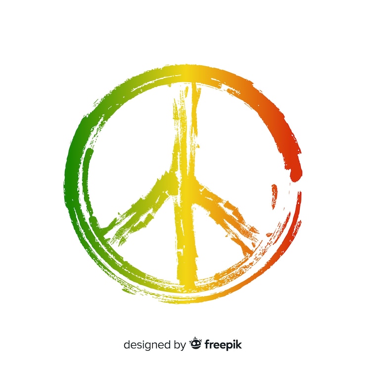 Vettore gratuito reggae pace segno sfondo