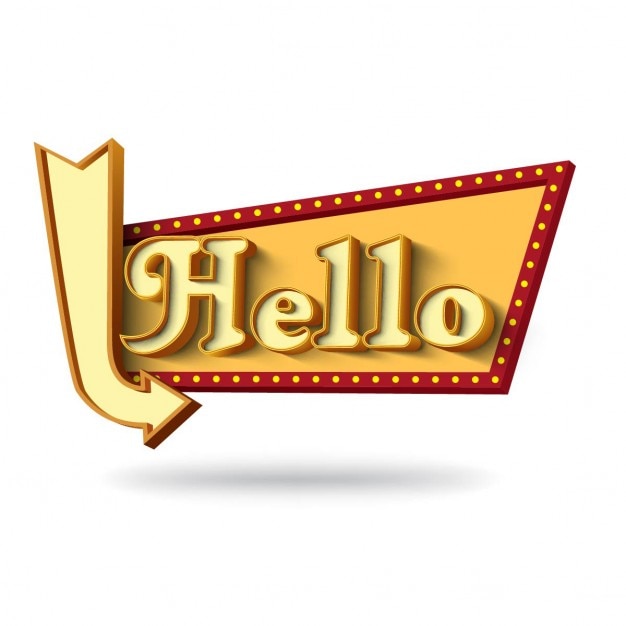 Vettore gratuito retro bordo ciao segno