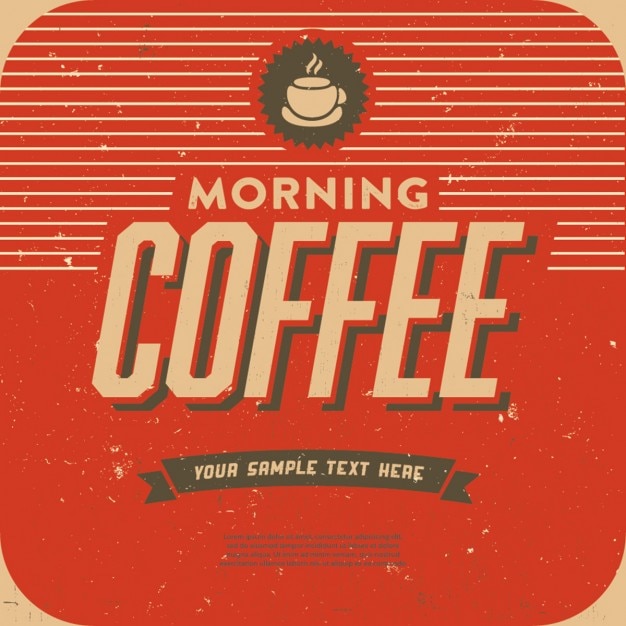 Vettore gratuito retro caffè etichetta sfondo