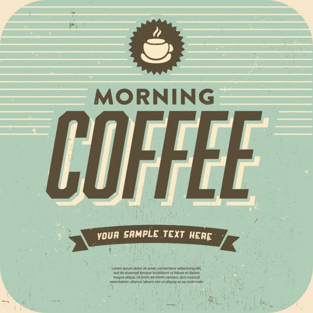 Vettore gratuito retro caffè etichetta sfondo