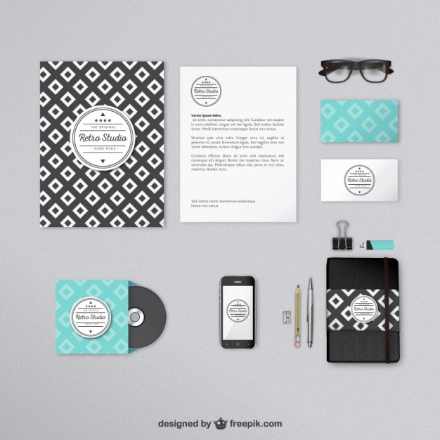 Vettore gratuito retro corporate identity