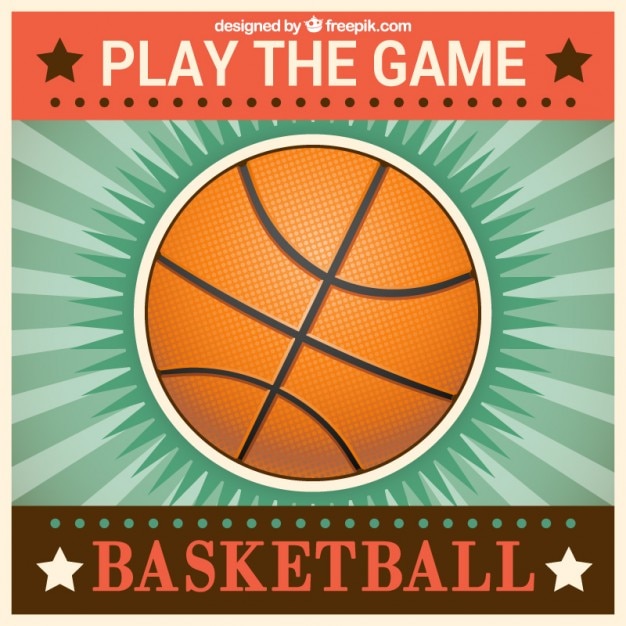 Vettore gratuito retro di clip art basket