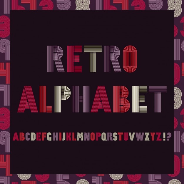 Retro disegno di alfabeto
