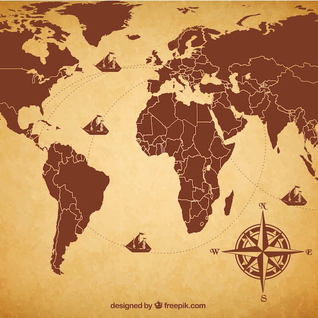 Retro mappa del mondo