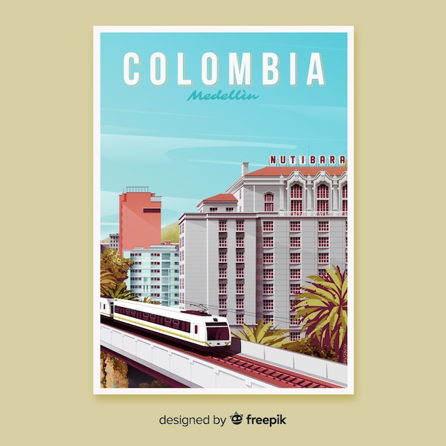 Retro poster promozionale della Colombia