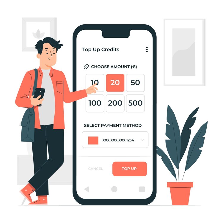 Vettore gratuito ricaricare l'illustrazione del concetto di credito