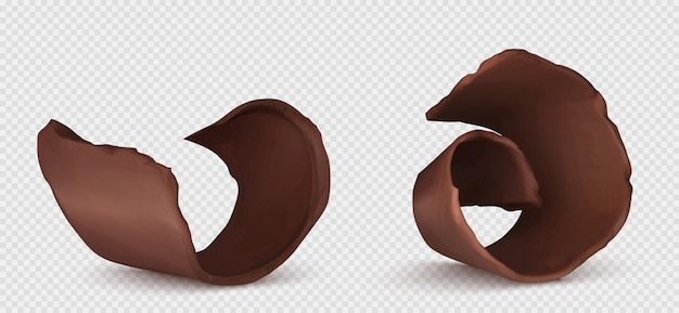 Riccioli di cioccolato, truciole o pezzi di cibi dolci