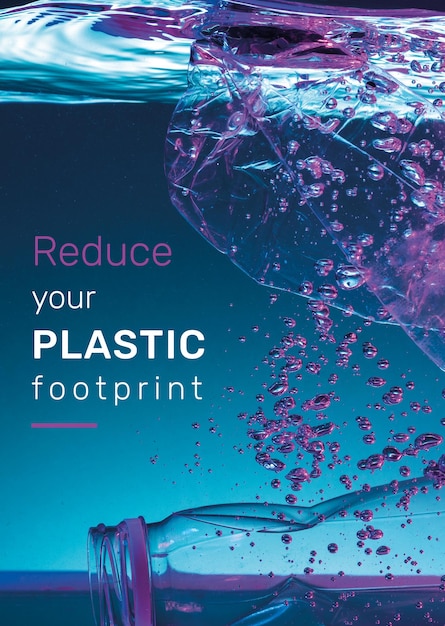 Riduci il modello di poster con impronta di plastica plastic