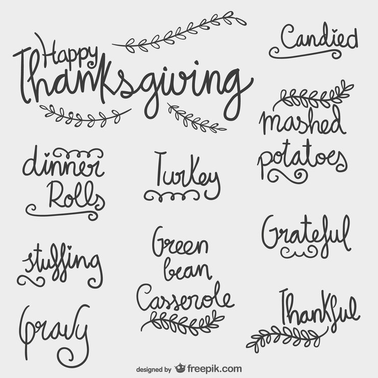 Vettore gratuito ringraziamento lettering