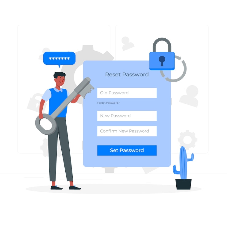 Vettore gratuito ripristina illustrazione del concetto di password