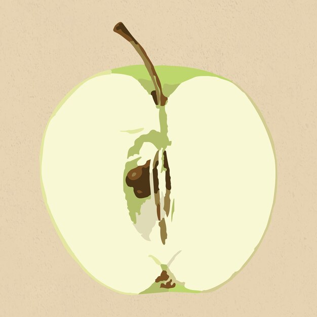 Risorsa di progettazione dell'autoadesivo della frutta della mela verde vettorizzata