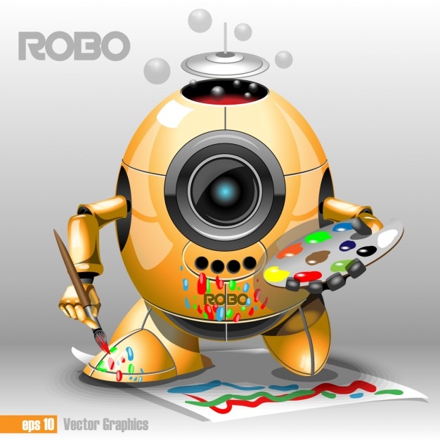 Vettore gratuito robot artista