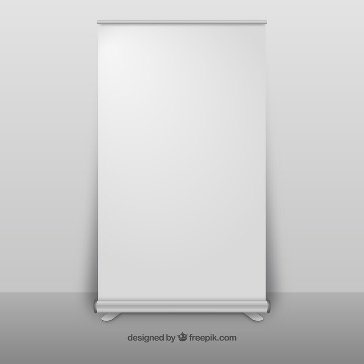 Vettore gratuito roll up banner, vista frontale