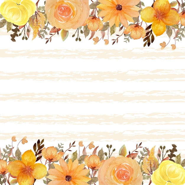 Romantico giallo rustico floreale linea astratta sfondo