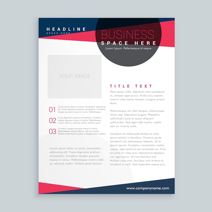 Vettore gratuito rosa moderno e blu business volantino modello di progettazione brochure in stile geometrico