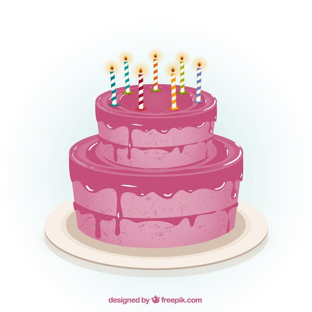 Rosa torta di compleanno