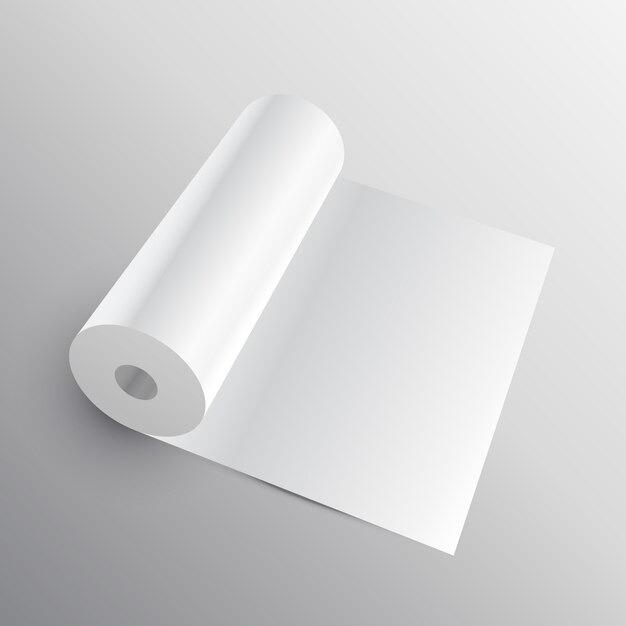 Rotolo di carta 3d o mockup di tessuto