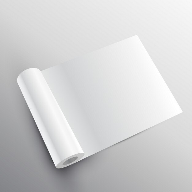 Vettore gratuito rotolo di carta mockup in stile 3d