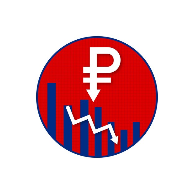 Rublo russo rosso blu sfondo bianco Social Media Design Banner vettore gratuito