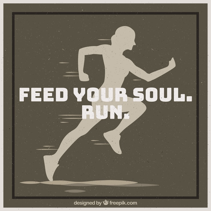 Vettore gratuito running motivational citazione sfondo