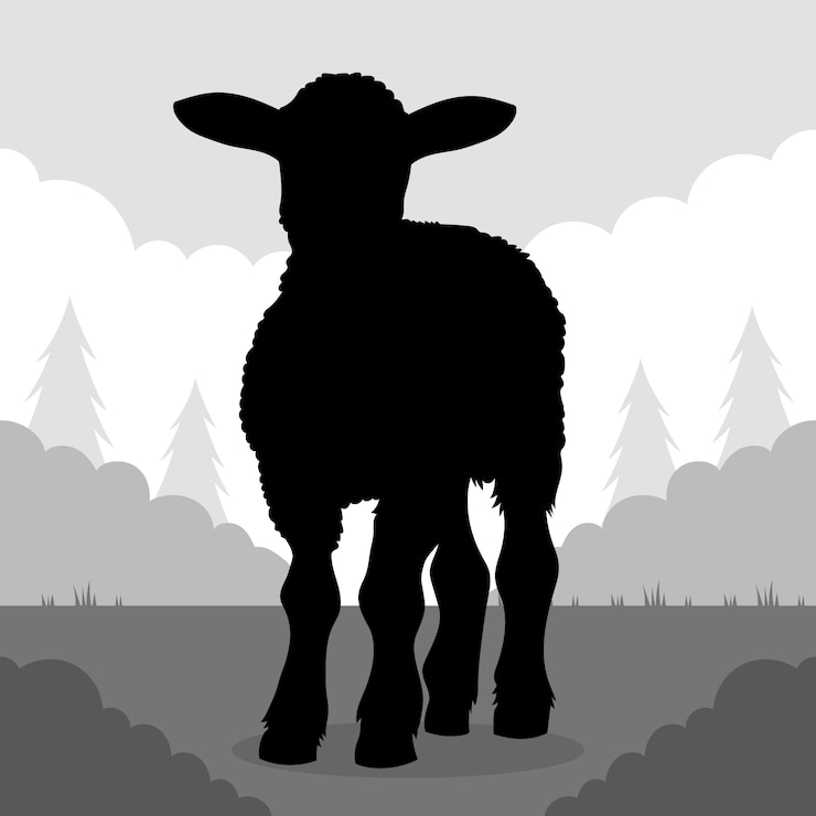Vettore gratuito sagoma di agnello disegnato a mano