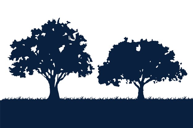 Sagoma di albero di quercia design piatto