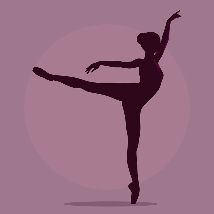 Vettore gratuito sagoma di ballerino piatto disegnato a mano