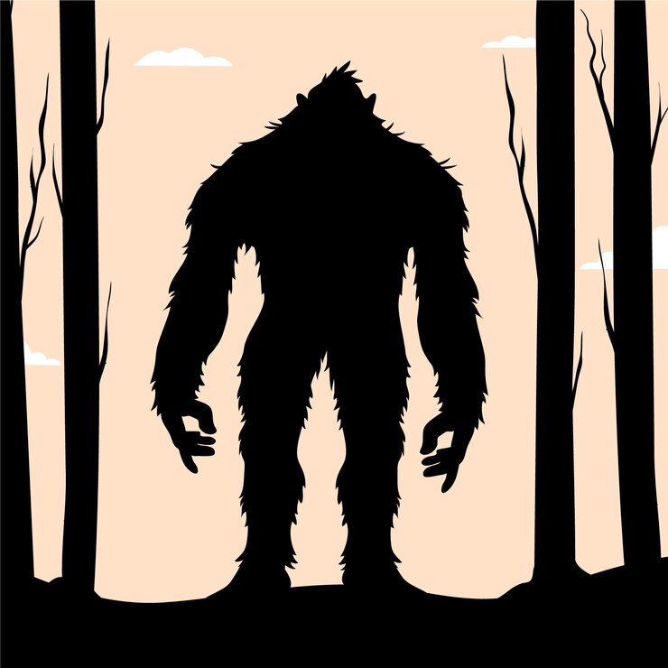 Vettore gratuito sagoma di bigfoot design piatto