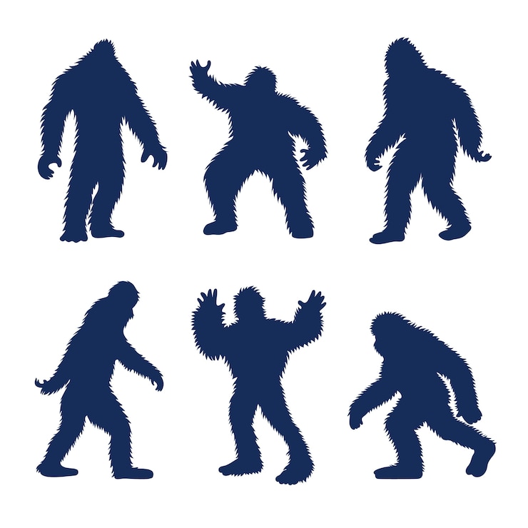 Vettore gratuito sagoma di bigfoot disegnata a mano