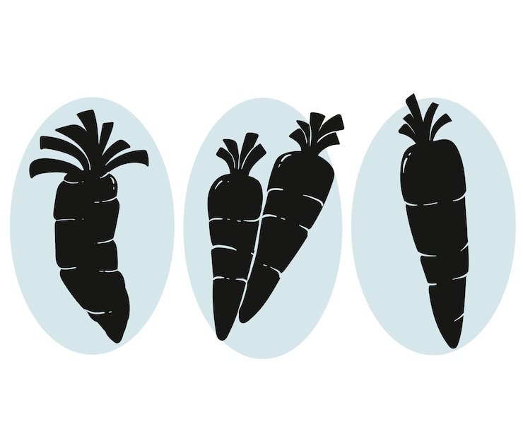 Vettore gratuito sagoma di carota disegnata a mano