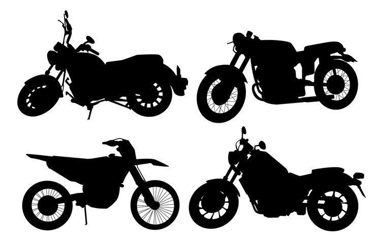 Vettore gratuito sagoma di moto disegnata a mano