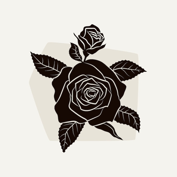 Vettore gratuito sagoma rosa design piatto