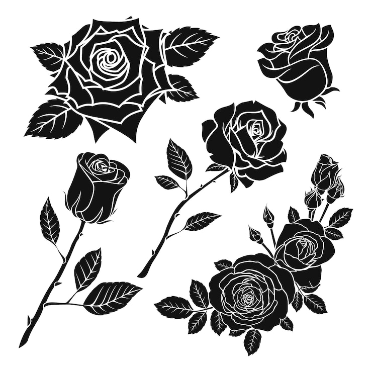 Vettore gratuito sagoma rosa disegnata a mano