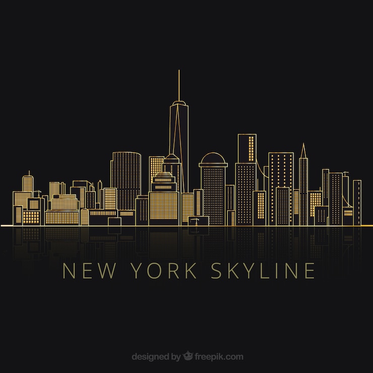 Vettore gratuito sagome di new york city
