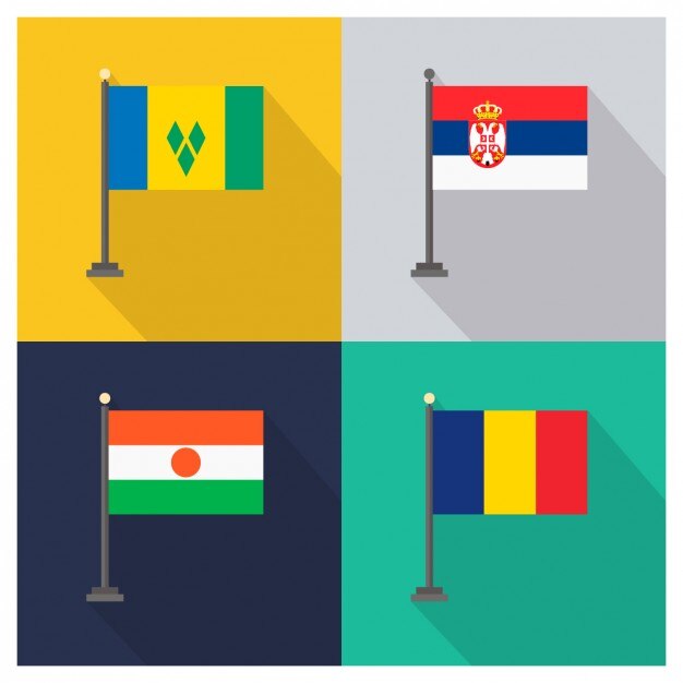 Vettore gratuito saint vincent e grenadine serbia niger e il ciad