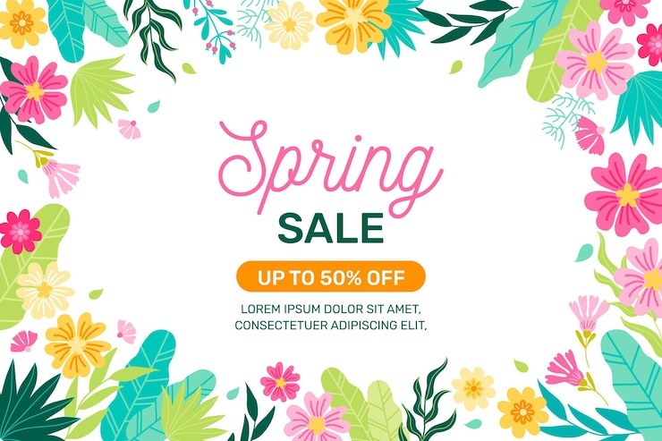 Vettore gratuito saldi di primavera disegnati a mano
